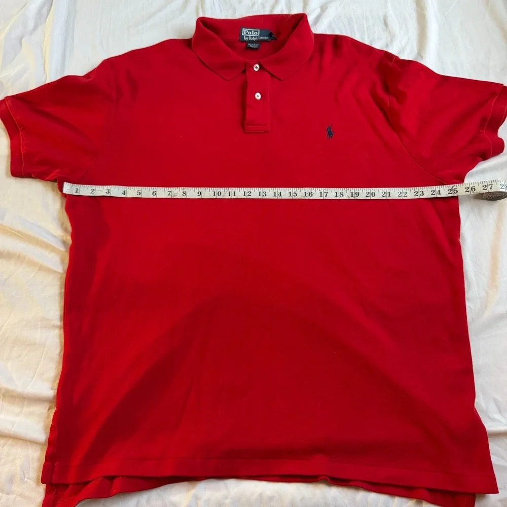 Ralph Lauren Polo Shirt Mens Size XL Vintage Royal Red Pony Short Sleeve Classy